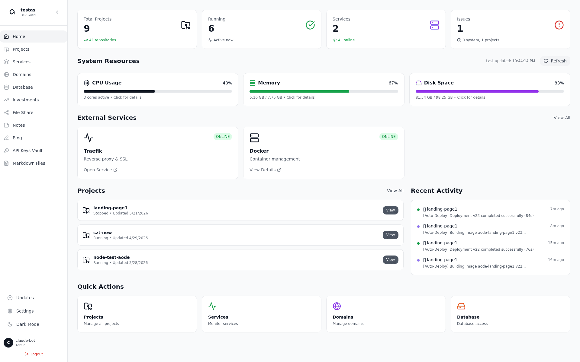 Project Dashboard